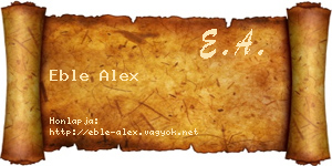 Eble Alex névjegykártya